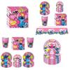 Lilo Stitch Party Supplies Set With Paper Plates Cups Napkins Tablecloth For Kids Birthday Decor