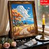 Pearl Painting DIY Kit Autumn Countryside House Frameless Sparkling Bead Art Canvas Creative Home Decor Craft for Beginners