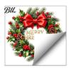 Snowman Toilet Seat Sticker Christmas Wreath Sticker, Peel And Stick Bathroom Decor Removable Cover Decal, Waterproof Lid Wall for Holiday Decals