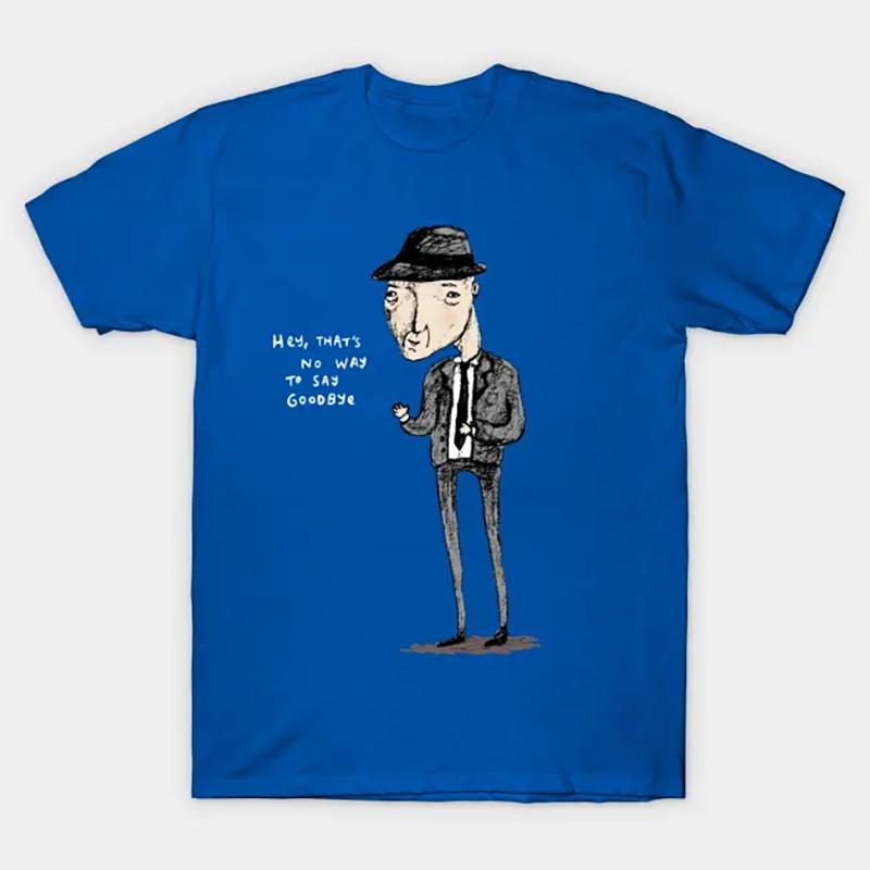 

Leonard Cohen Gift For Family Blue T-Shirt Cotton All Size Unisex T-Shirt L