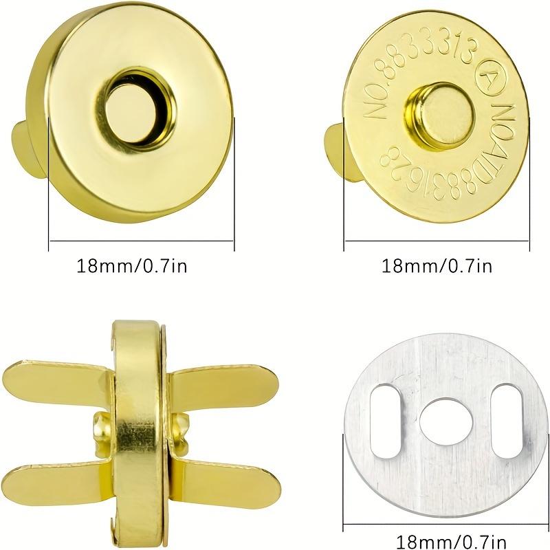 10 Sets Magnetic Snap 18mm Fastener Buckle Wallet Magnet Buckles Set, For Sewing, Crafts, Purses, Bags, Clothes