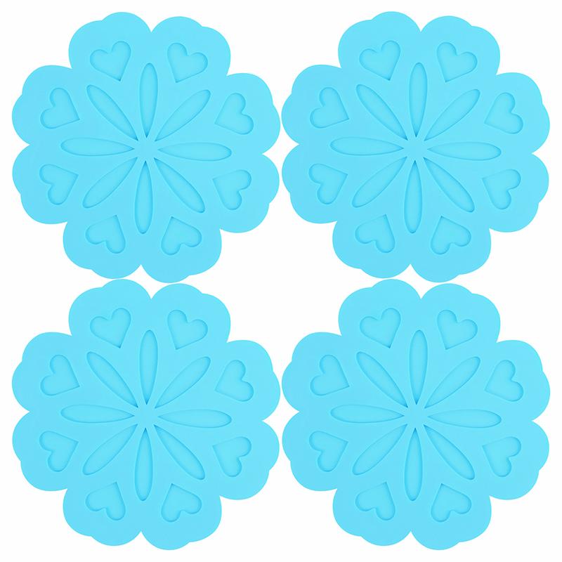 Silicone Bowl Plate Pads Non Slip Anti Scald Placemat Trivet Pot Holders Coaster Durable Desktop Protect Decorate Mats Set of 4