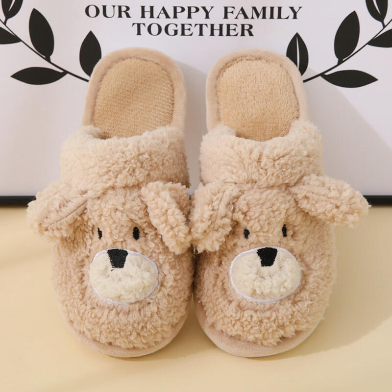 Emotional poodle puppy winter fur living room room shoes warm indoor shoes