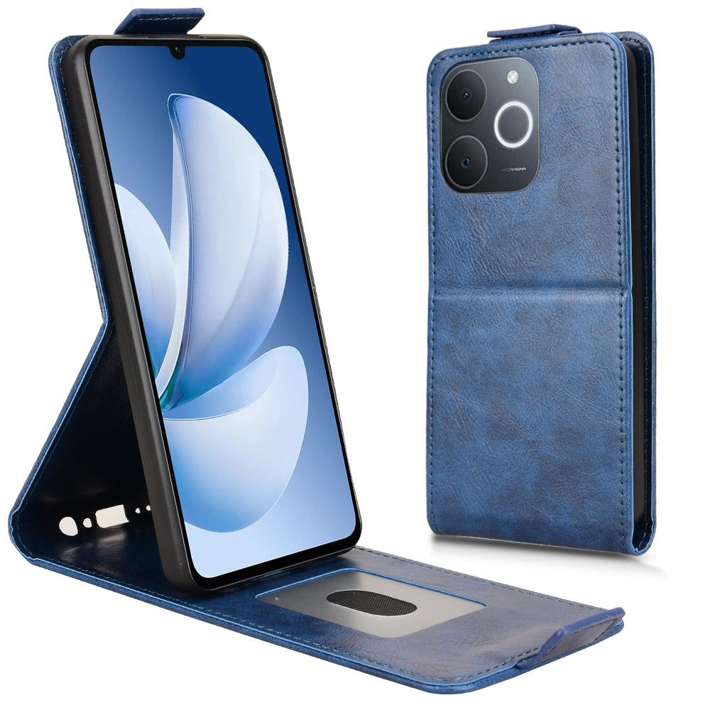 Stojanové pouzdro pro Realme Narzo 80 Lite 4G/C71 4G (Indie)/Poznámka 70T 4G Magnetická spona Vertikální vyklápěcí kožený kryt na telefon s držákem na karty