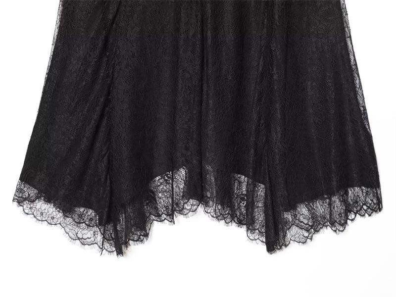 European & American 2025 Autumn Lace Midi Skirt