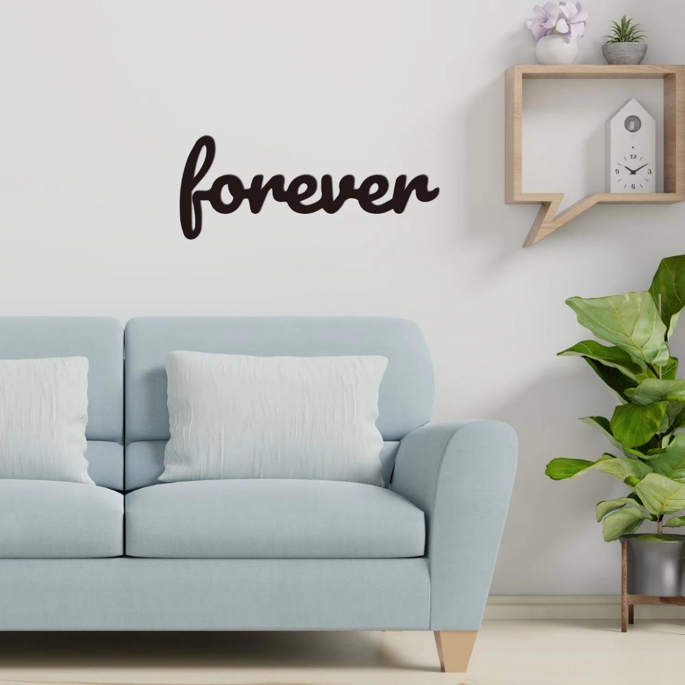 Forever Sign Cursive Word Wall Art Elegant Cursive Design Ideal Wedding Gift Farmhouse & Personalized Decor Stylish Wall Art