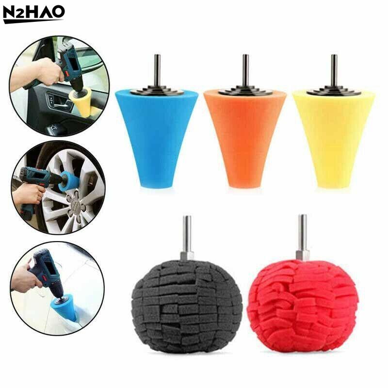 2pcs Sponge Car Hub Polishing Sponge Grinding Head Metal Plastic Grinding Conical Sponge Polishing Sponge Wheel