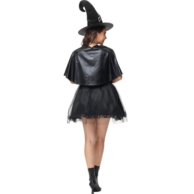 Dark Party Shawl Witch Costume Halloween Evil Vampire Sorcerer Skirt Uniform