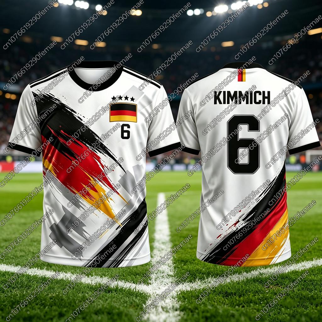 Germany Style 2026 Summer Soccer T-Shirt Boys Girls Men Women Couple Match Soccer Training Sportswear Outdoor Hiking Top