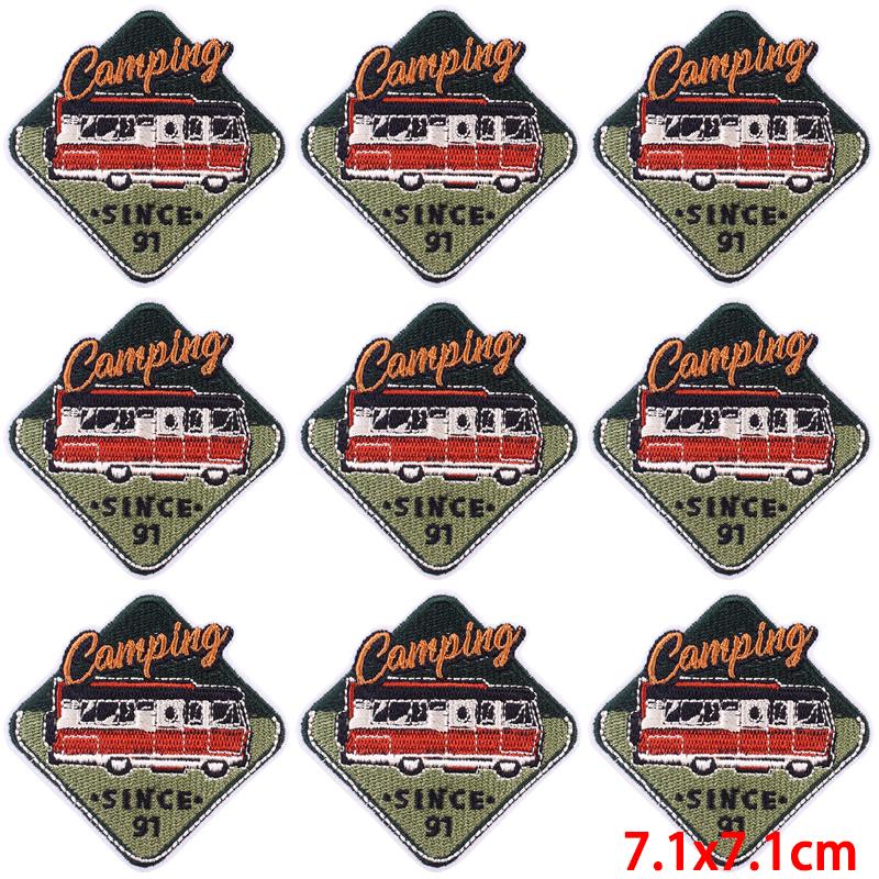 

10Pcs/Lot Camping Embroidery Patches For Clothing Outdoors Patch Iron On Patches On Clothes Wilderness Patch For Clothes Badges