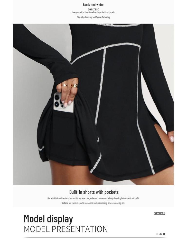 Women's High-Waist Sports Skort: Spring/Summer Casual Fitness Tennis Skirt