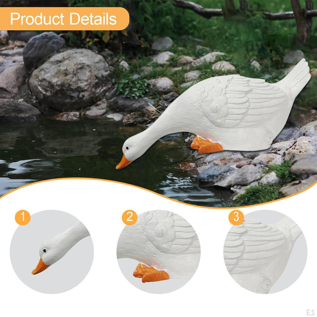 Drinking Duck Garden Statue Animal Sculpture Collections Funny Resin Figurine Yard Art for Pool