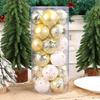24pcs Shatterproof Painted Christmas Balls Pendant Christmas Tree Pendants  Holiday Party Ornament