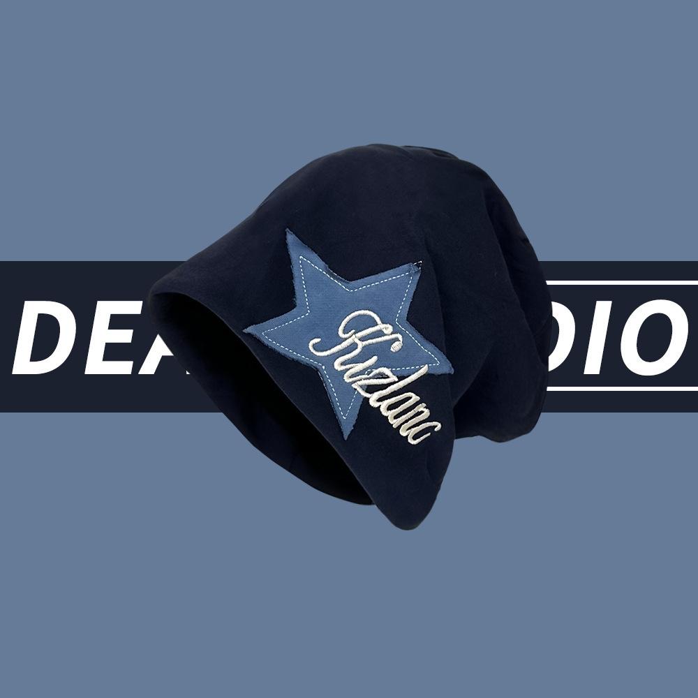 American street star embroidered bag head hat female autumn and winter hip hop Internet celebrity heap hat sweet cool babes retro cold hat