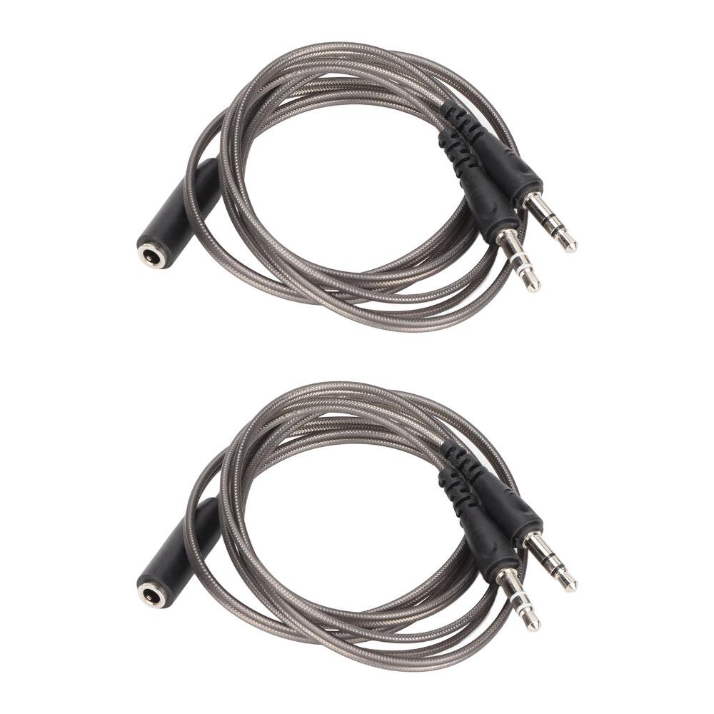 2PCS HiFi Stereo Headphone Splitter Noise Reduction Mic Earphone Splitter  for PC
