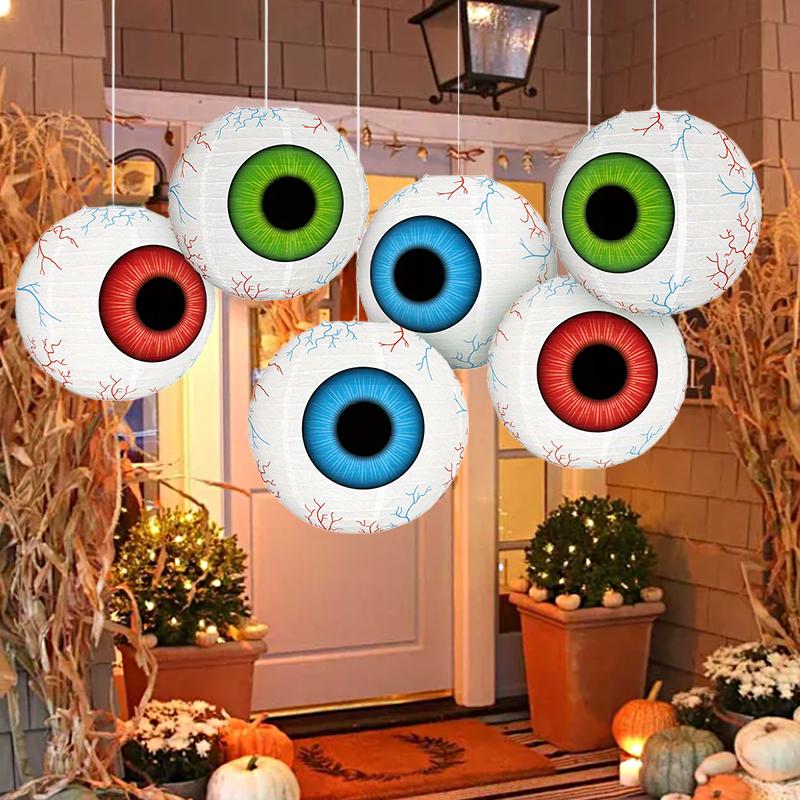 1PC Eyeball Lanterns Outdoor Decor Spooky Parties & Festive Occasions Paper Lanterns Halloween Decorations Red Halloween 10 Inch