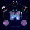 Led Butterfly Wings Light Up Angel Wings Kids Hair Bows Girl Headband Costume Girls Dress Props Party Angel Luminous Fairy Wings