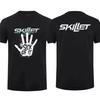 Streetwear Kapela Skillet Victorious Černé Tričko Bavlna Rock Muži Krátký Rukáv Cool Tričko Hip Hop Unisex Punk Harajuku Horní Díl