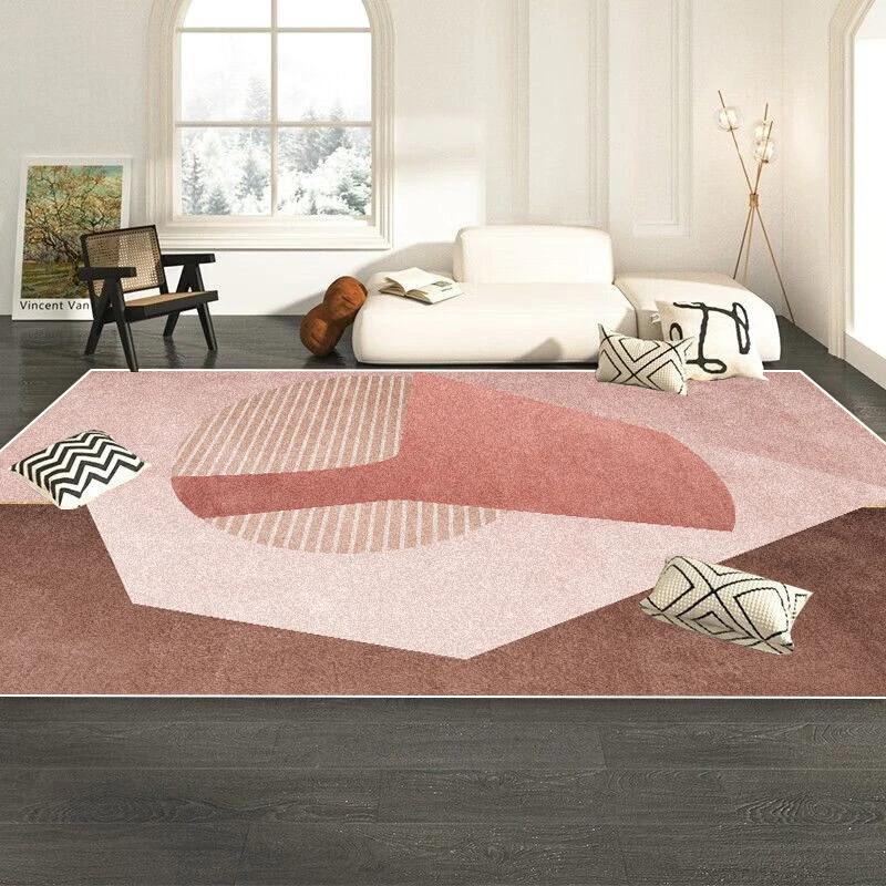 Pink Modern Simple Living Room Decoration Carpet Girl Bedroom Bedside Non-slip Rugs Home Decor Large Area Rug Washable Floor Mat