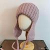 Liu Zhimin Coarse Wool Ear Protection Hat Women's Autumn and Winter Flying Hat Balaclava Hat Shows a Small Face Knitted Lei Feng