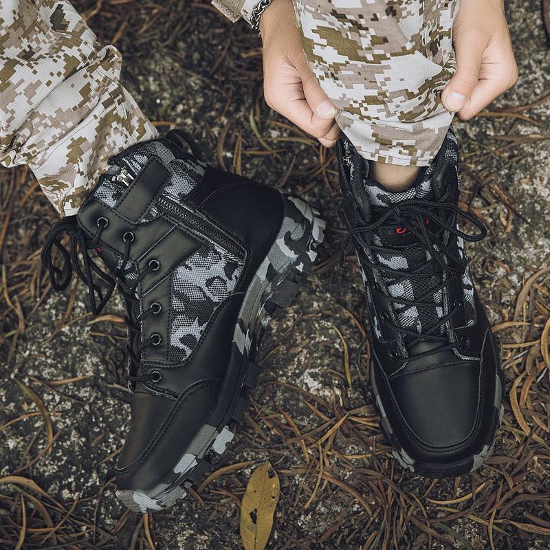 New Autumn and Winter Hiking Boots Men's Desert Combat Boots Tactical Work Shoes Outdoor Hiking Anti Slip Sports Men Boots