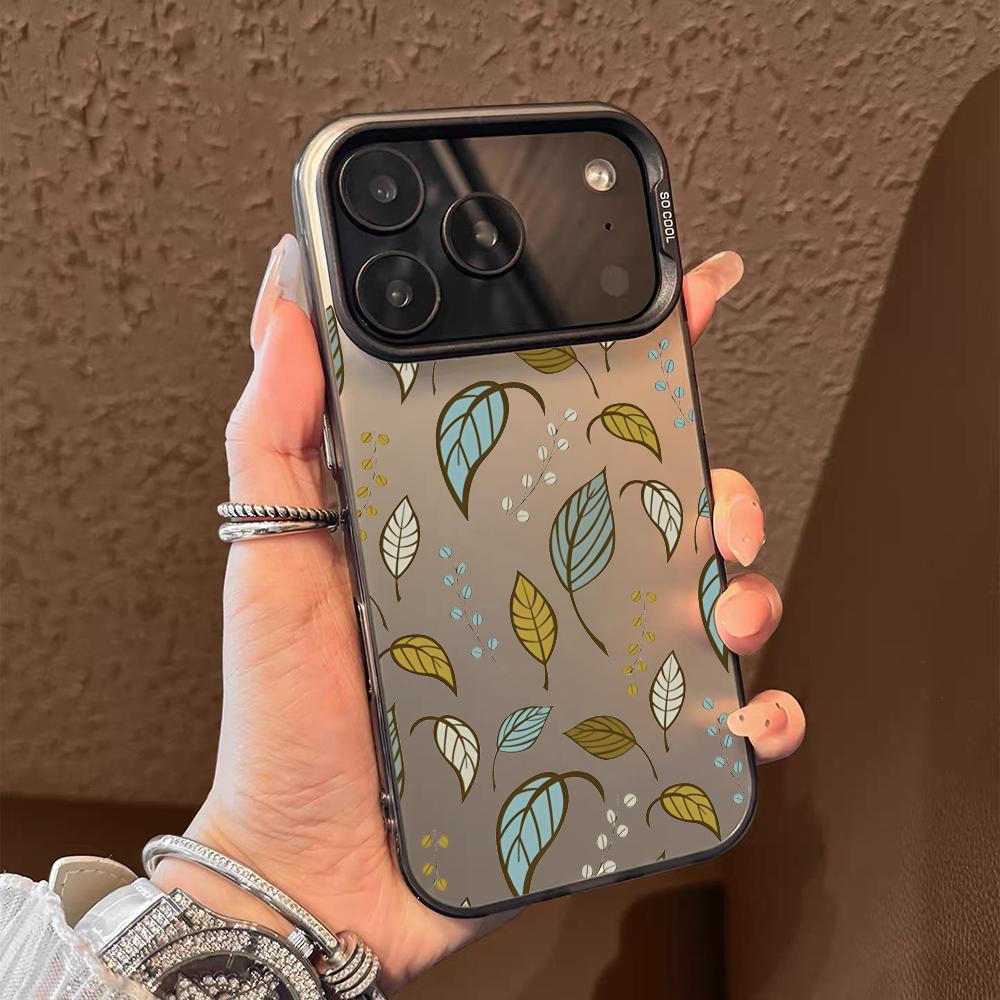 Luxus Blatt Handyhülle Für iPhone 17 16 15 14 13 12 11 Pro Max Air Matt Laser Aurora Stoßfest Funda