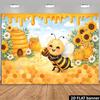 2D Sweet As Can Bee Yellow Floral Kids Birthday Decor Background Tapestry