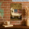 2D Flat, 1pc Patriotic Sheep American Flag Metal Wall Art - Rustic Farmhouse Style with "Let Freedom Ring" Design, Vintage Distressed Texture