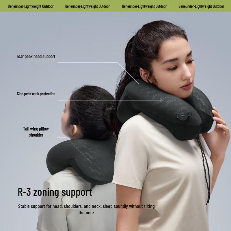 BANANA UNDER Portable Inflatable U-Shaped Travel Pillow for Neck Support LC612