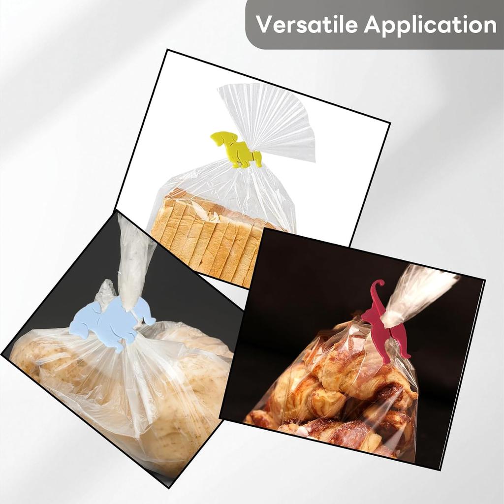 Cat Dog Butt Bread Clip - 4 Pack Reble Food Bag Clips, Keep Your Food Fresh with Adorable Pet-Themed Design (Cat)