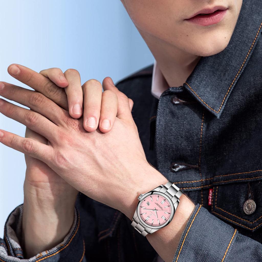 Hodinky Ručičkové Analogové Business Osvěžující Stylové Nerezová Ocel Luminiscenční Vodotěsné Datum Dárek Japonský Návod k Použití Součástí Růžový Pánský Ciferník,