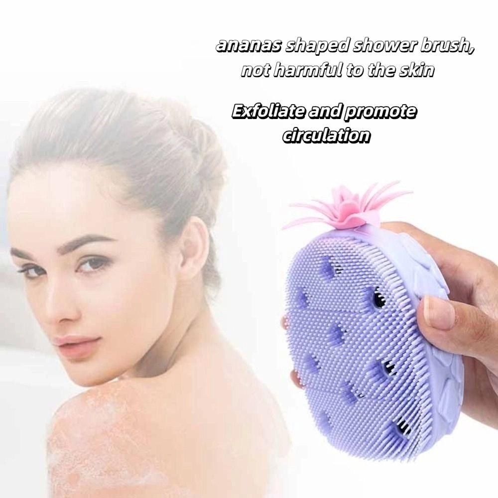 Non-Slip Silicone Shampoo Brush Soft Hair Shower Massage Brushes Fruit Shape Shower Brush Cleaning