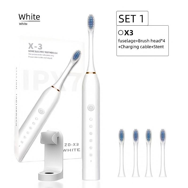 Electric Toothbrush, Rechargeable Model, Universal Soft Bristle Brush for Adults and Children, Portable Travel Set for Home Use, Toothbrush.