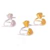 New 18K PVD Plated Stainless Steel Heart Love Open Adjustable Rings High Quality Waterproof Zircon Handmade Polished Gift