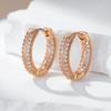 Double Layer Full Natural Zircon Big Hoop Earrings Women Fashion  Rose Gold Color High Quality Fine Daily Jewelry