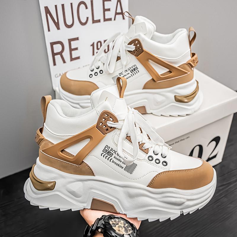 Large size sneakers high top casual shoes outdoor running shoes platform dad shoes 39