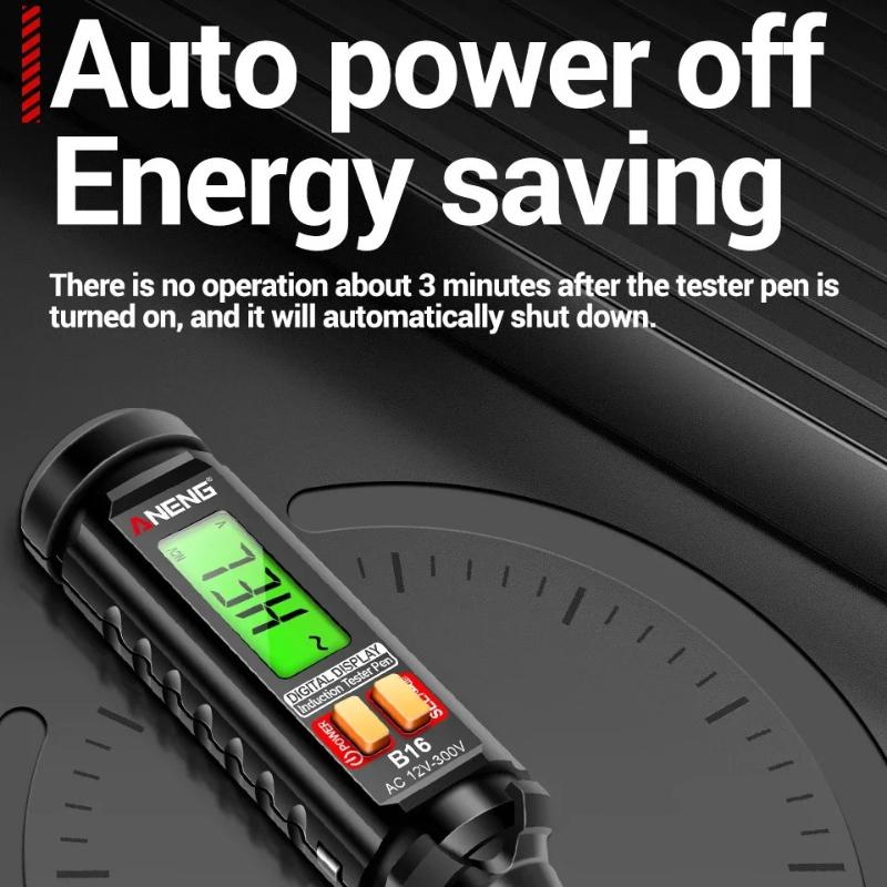 New High Precision ANENG B16 NonContact Voltage12V To 300V with LCD Backlight Flashlight Sound Light Alarm Auto Power Off for Electrician Testing Tool
