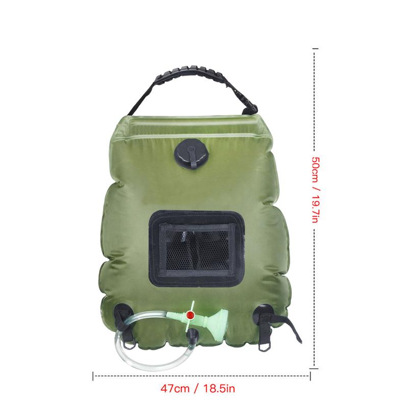 20L Shower Pouch Camping Shower Solar Heating Water Pouch Folding Water Canister Camping Bucket Bottle Pouch Camping Supplies