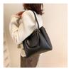 Damen Faux-Leder Eimer Tasche Neu Retro Minimalistisch Große Kapazität Reißverschluss Schulter Handtasche