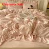New lace embroidery small fresh and cute girl heart bed four-piece set washed cotton summer bed sheet quilt cover bed hat