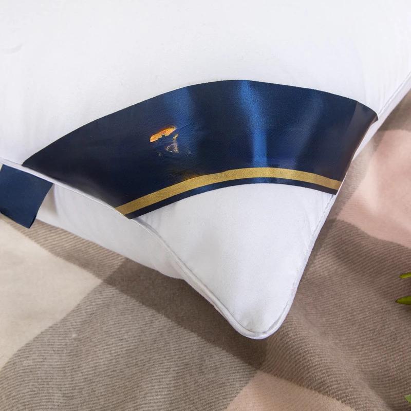 Kissen aus 100 % Baumwolle, für Schlafzimmer, Bett, Schlaf, Nackenkissen, mittlerer bis hoher Kissenkern, mattiert, verdickt, maschinenwaschbar, Bettbezug, weiß