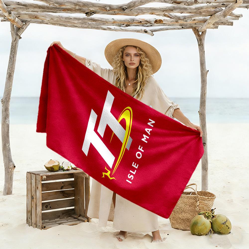 Isle Man Tt Beach Towel High Absorbency & Quick-Dry Comfortable Lightweight Suitable for Swimming, Gym, Camping, Yoga Vacation