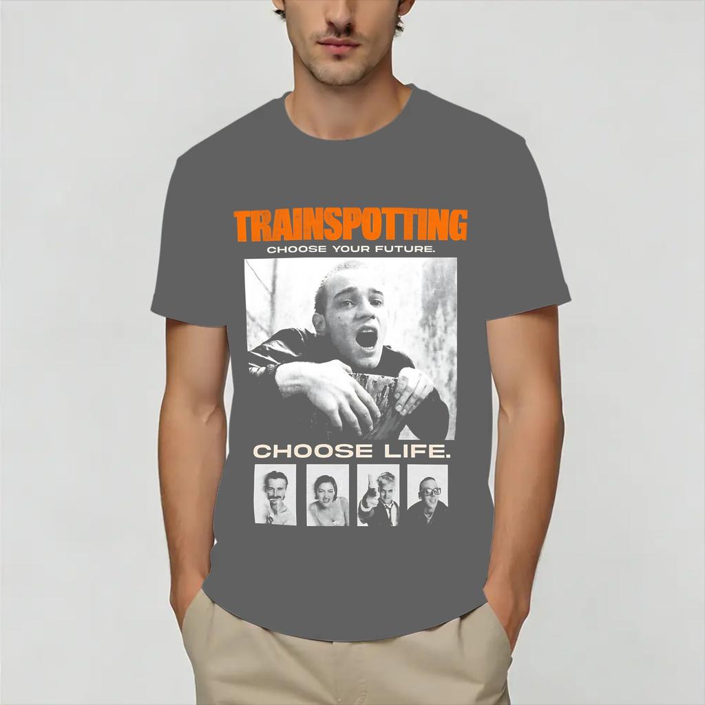 T-shirt Unisex Film Trainspotting Magliette Vintage in Cotone Manica Corta Top Girocollo Taglie Forti