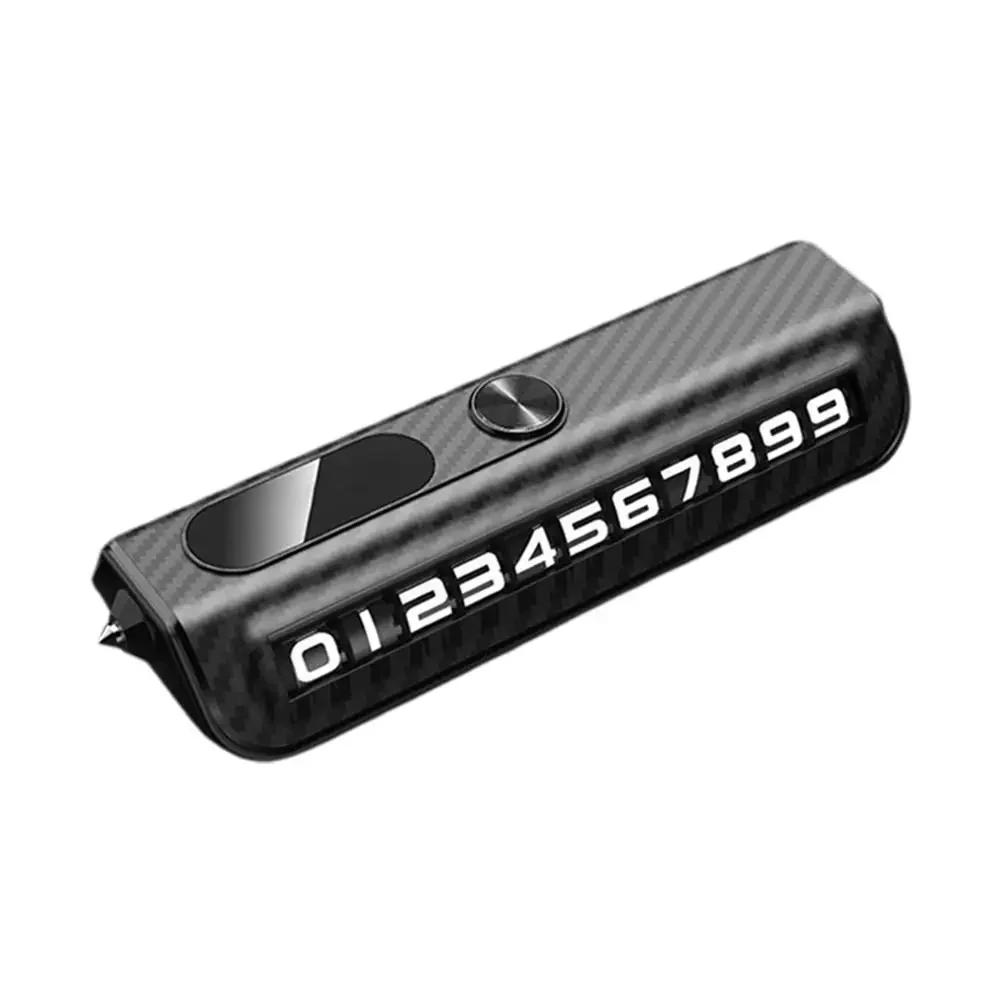 Dashboard Car Number Plate with Emergency Window Breaker Hammer Durable ABS Material Adjustable Display Privacy Protection Amagi