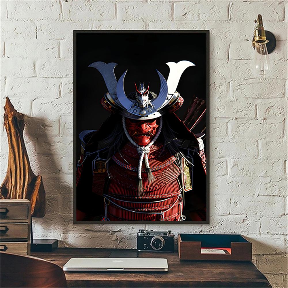 Japanese Samurai Canvas Poster Modern Home Sofa Background Wall Art Painting Print Pictures Bedroom Living Room Decor Mural Gift