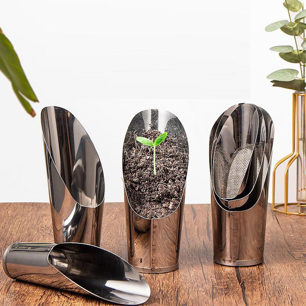 Potting Scoop 3X Stainless Steel Potting Shovel Soil Scoop Multi-Functional Hand Tool Heavy Duty Scooper For Repotting