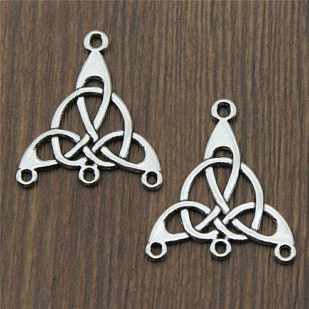 10pcs 25x29mm Antique Silver Color Porous Earring Connector DIY Jewelry Findings Accessories Charms