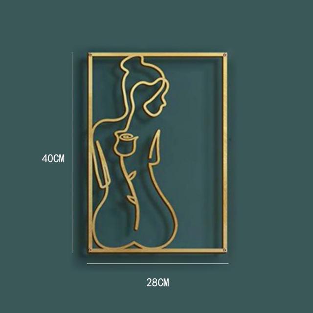 Abstract Home Decoration Woman Iron Wall Hanging Wall Line Drawing Wall Decor Modern Metal Body Outline Poster Bedroom Decor