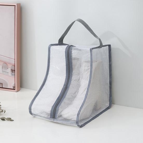1Pc Boot Organizer Dust-proof Waterproof Space-saving Visible Handle Design Shoe Storage Pouch Household Supply