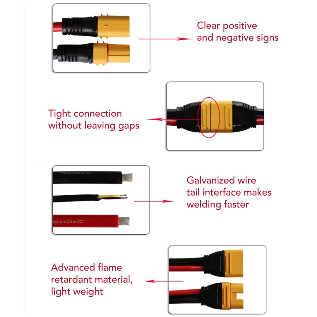 AS150U Connector, Anti-Piercing AS150U Male Plug Adapter Silicone Wire Protector 4 Signal Pins